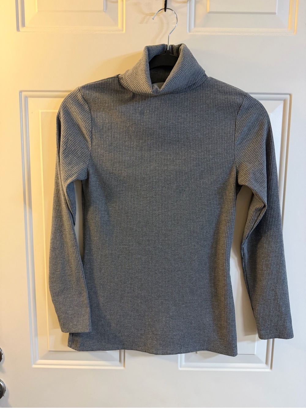 Halogen Gray Ribbed Turtleneck Top XS Petite